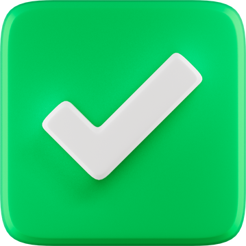 Green check icon 3d element Illustration